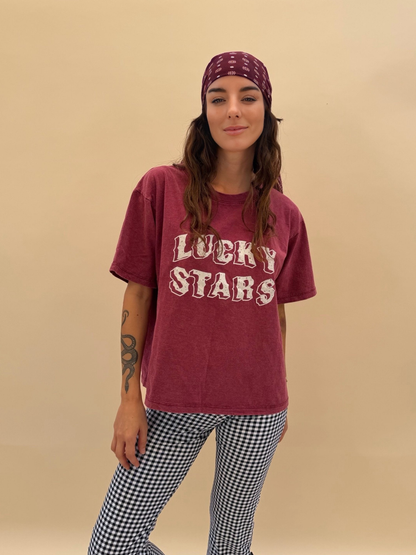 Polera Lucky Stars - Burdeo