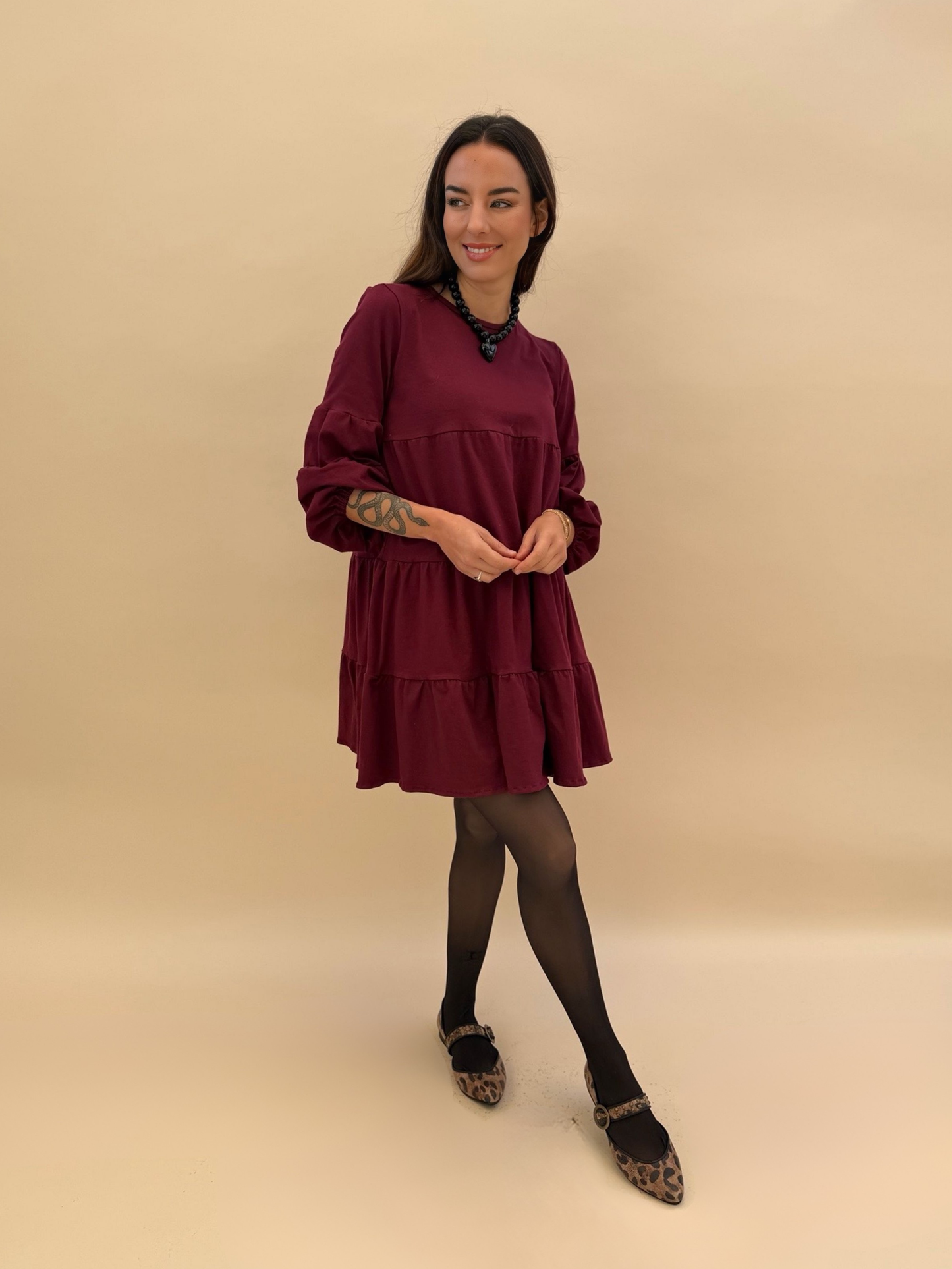 Vestido Laura - Burdeo