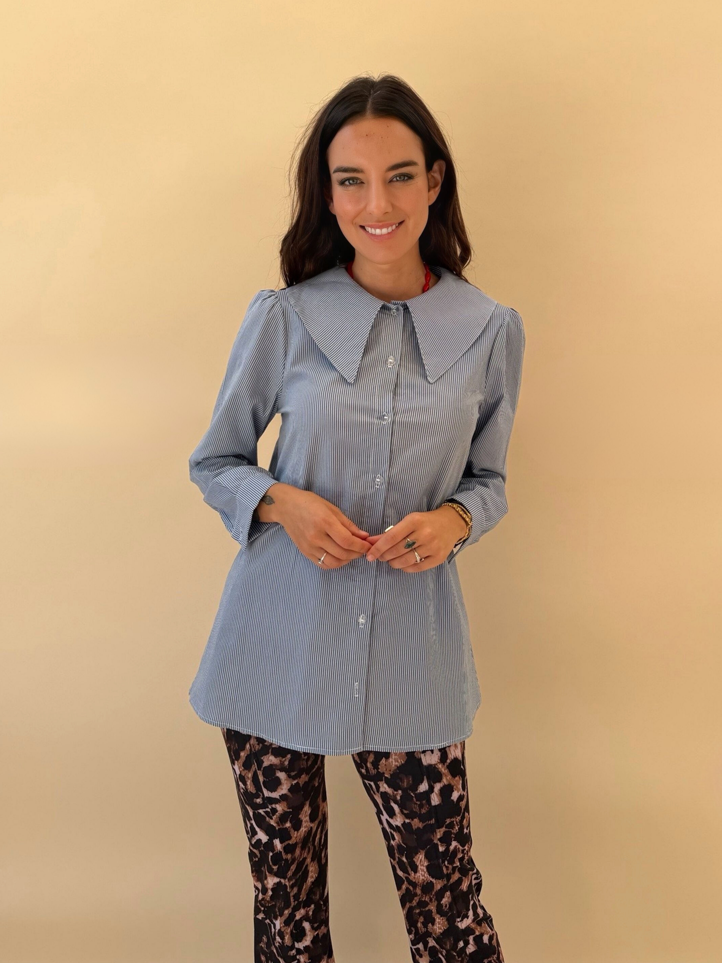 Blusa Clarita rayas azul
