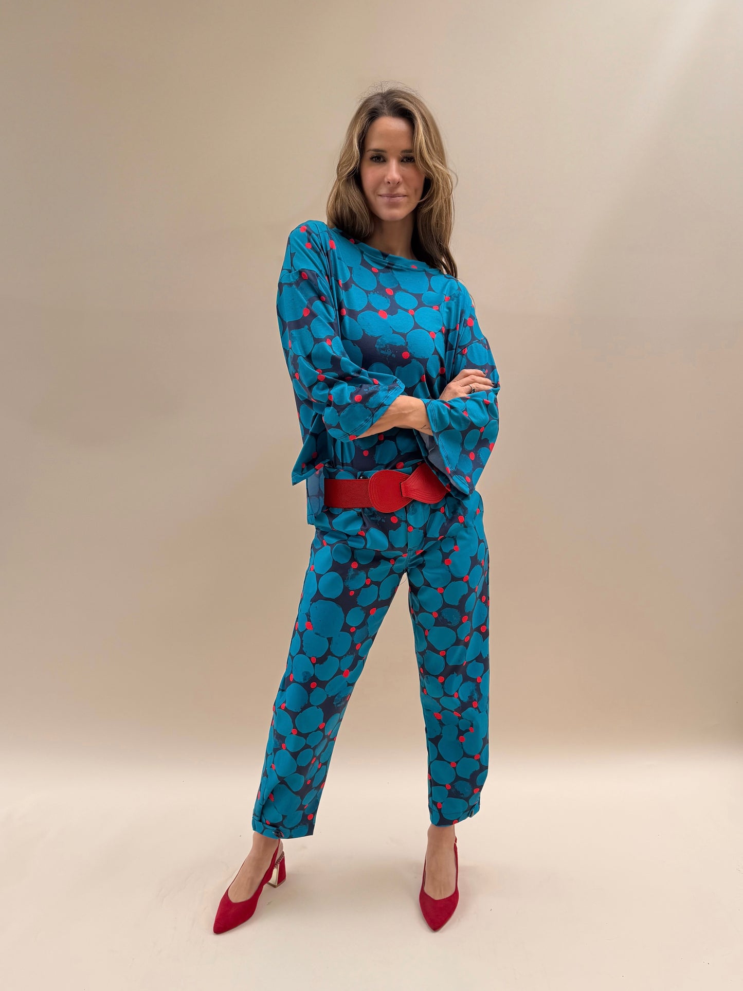 Pantalón Ana - Flores Azul