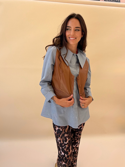 Blusa Clarita rayas azul