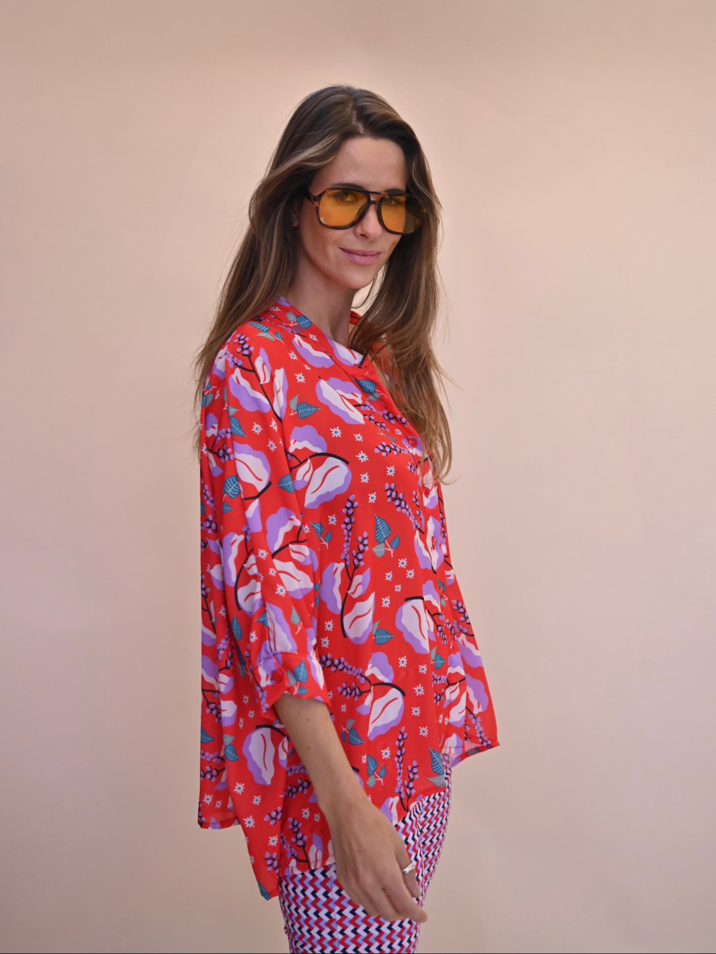 Blusa Paz - Flores Roja