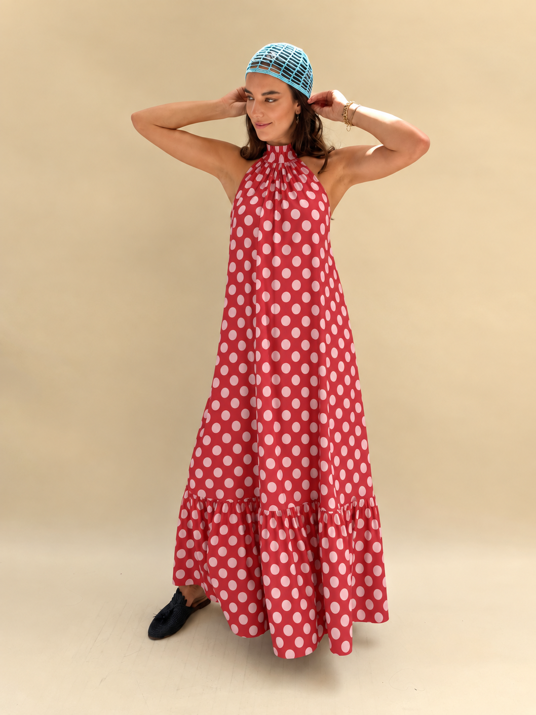 Vestido Fernanda - Puntos Rosa