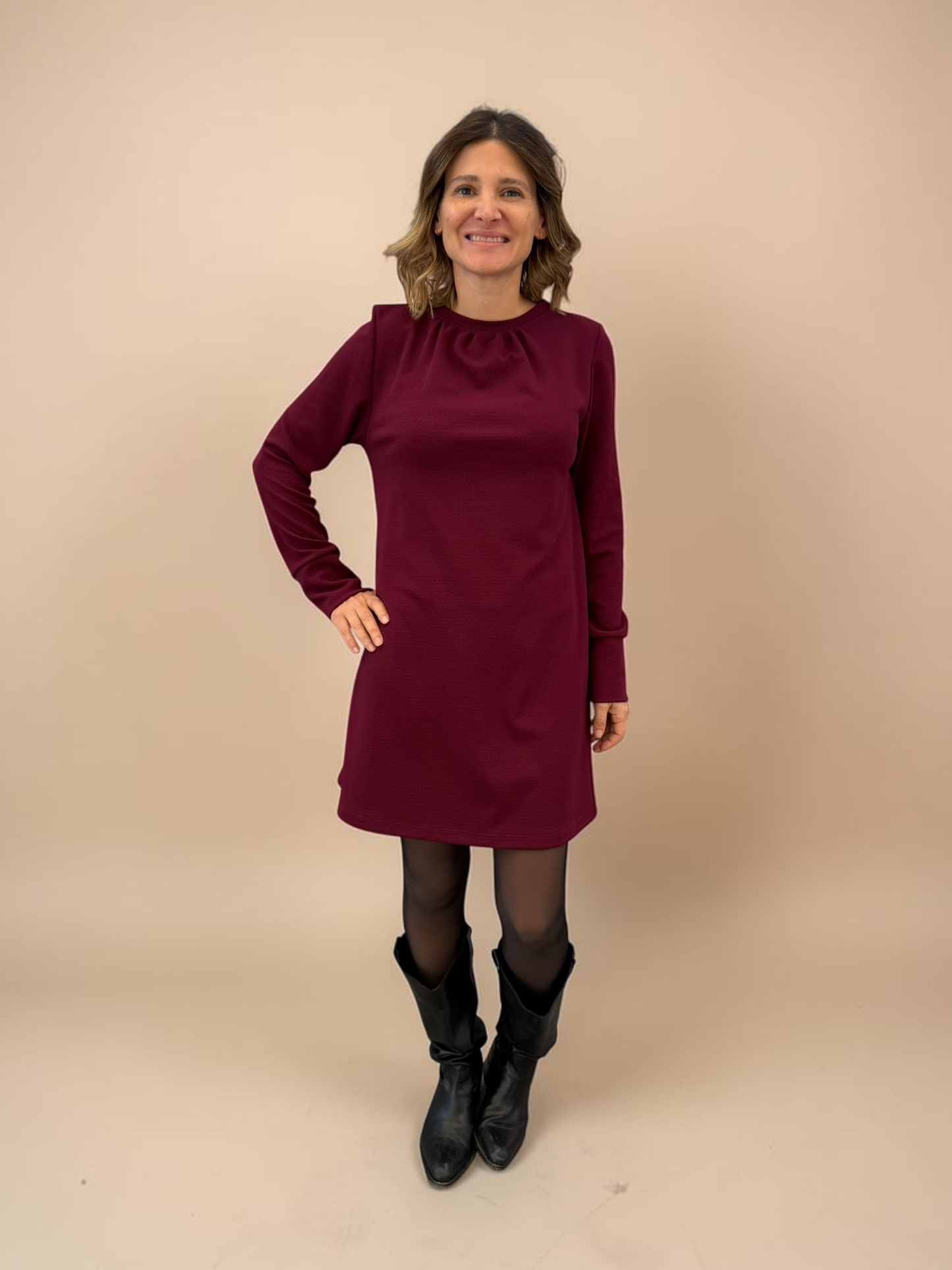 Vestido Roberta - Burdeo