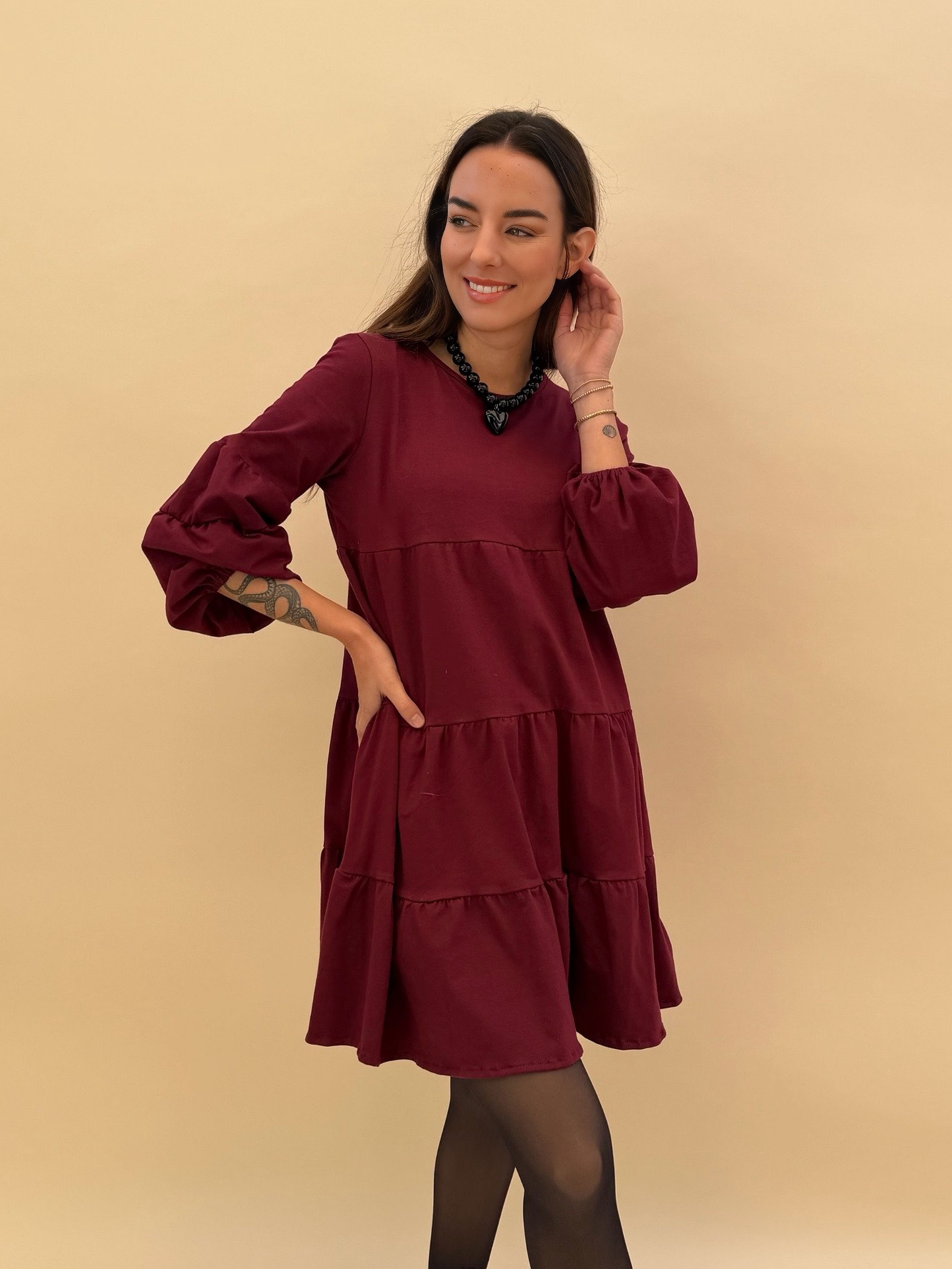 Vestido Laura - Burdeo