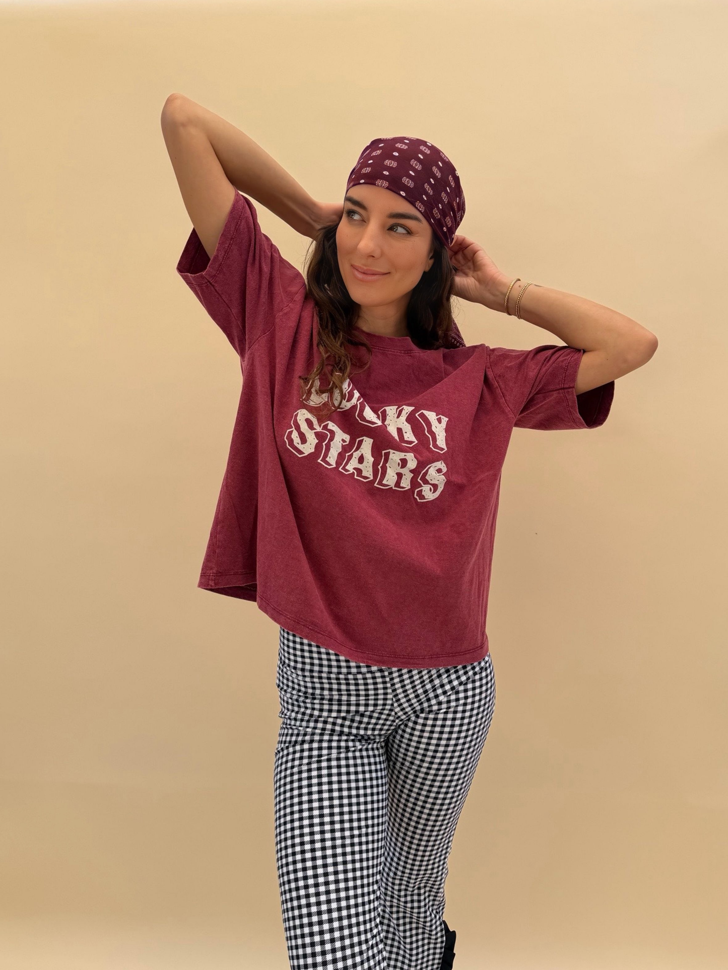 Polera Lucky Stars - Burdeo