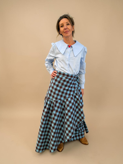 Falda Ofelia - Cuadrille Celeste