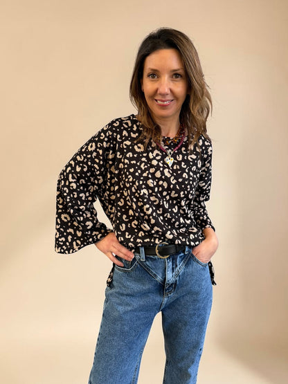 Polera Claudia - Print Leopardo