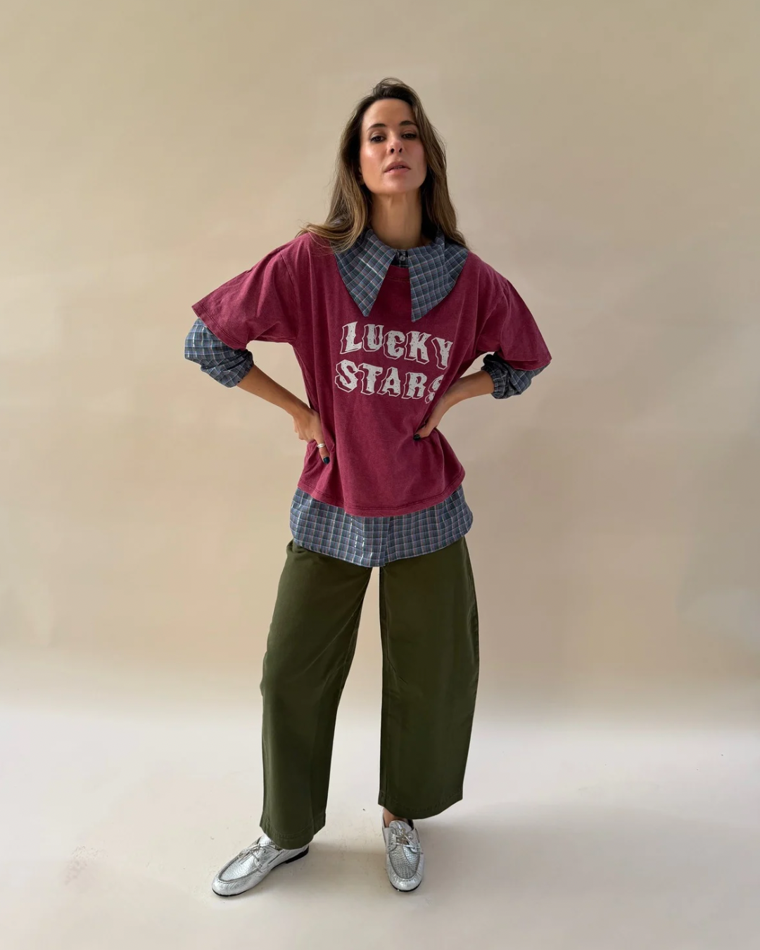 Polera Lucky Stars - Burdeo