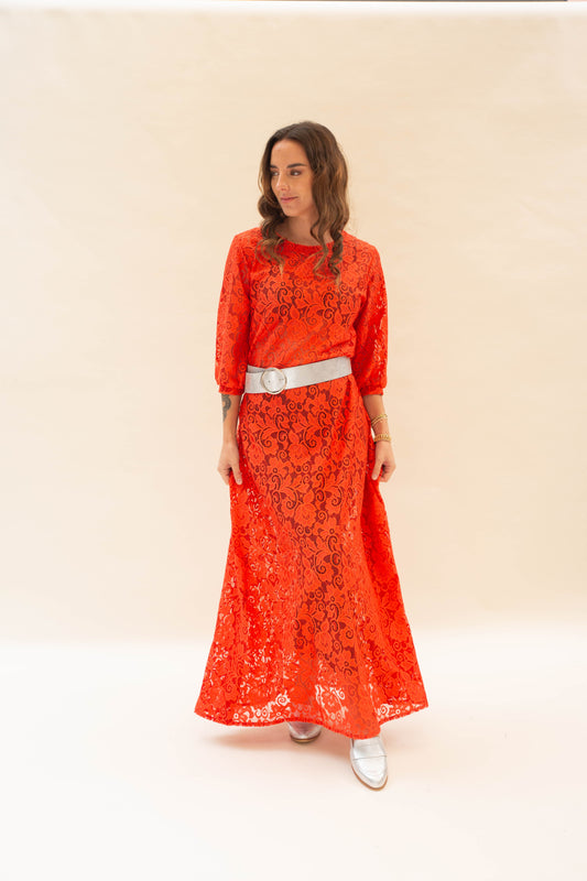 Vestido Beatriz-rojo sandía
