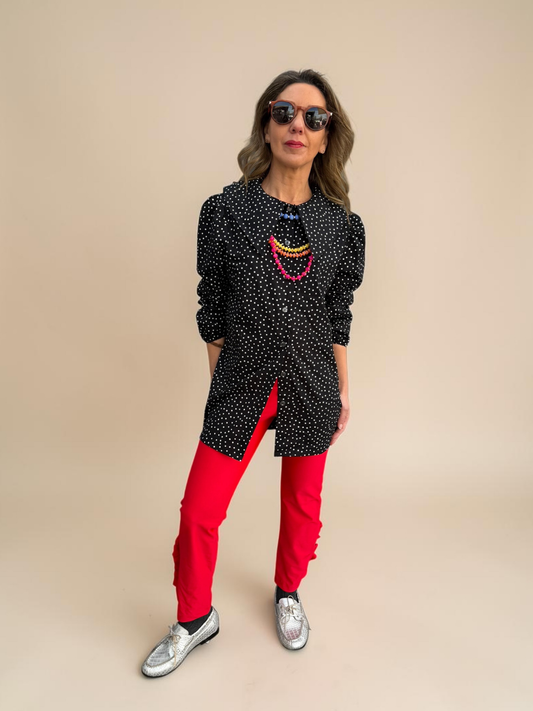 Blusa Clarita - Negra y Puntos