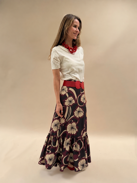 Falda María - Flores Negro