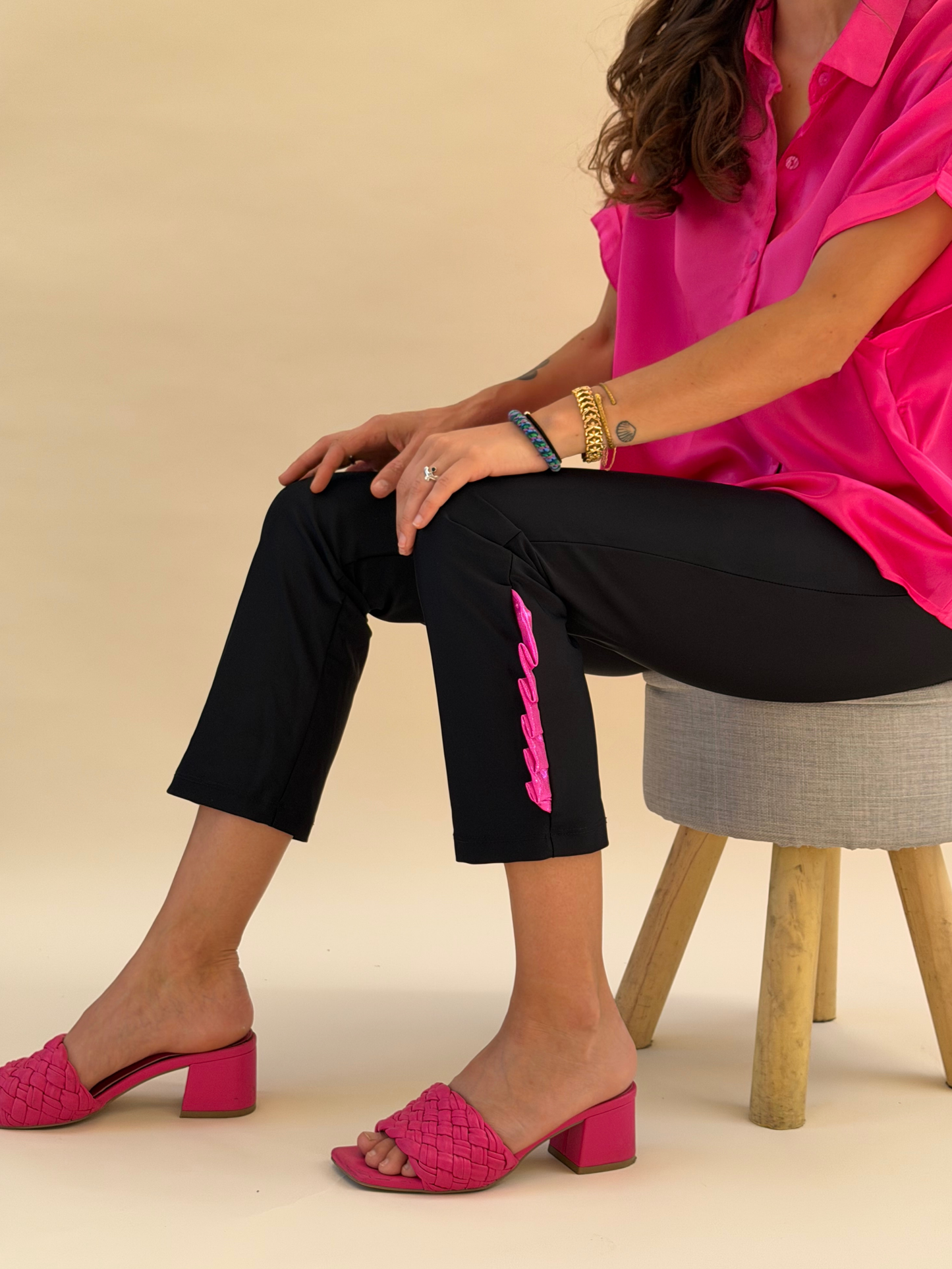 Patas Ema - Negro y Vuelo Rosado