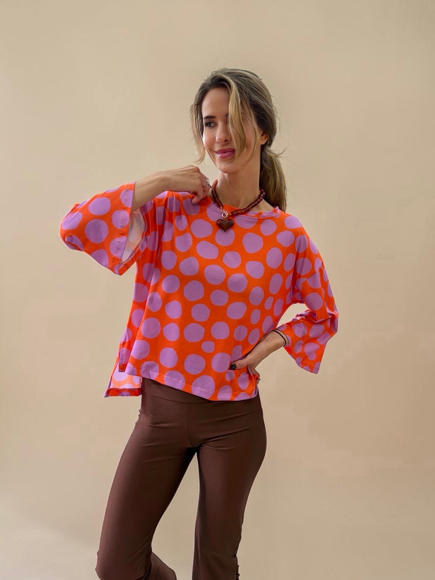 Polera Claudia - Naranjo y Lila