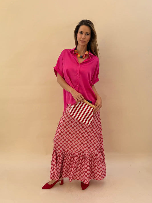 Falda María- Polka Rojo
