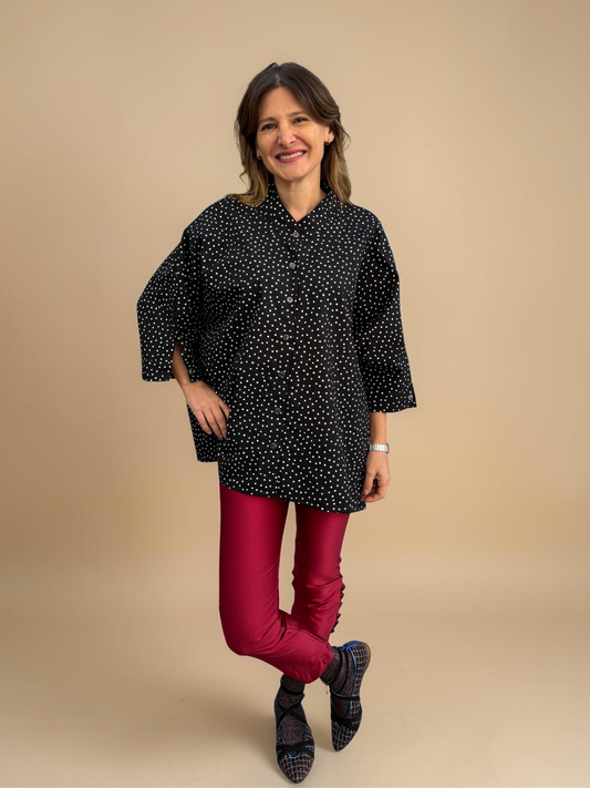 Blusa Paz - Negra y Puntos