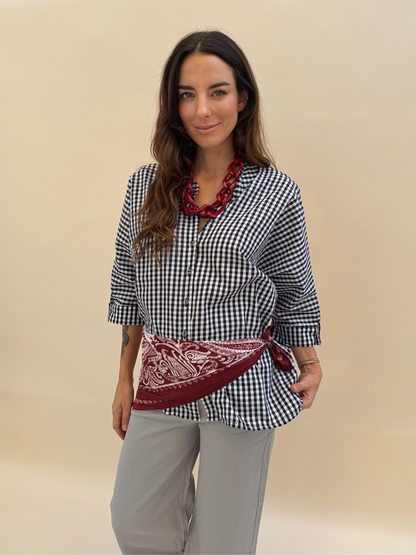Blusa Paz - Vichy Negro