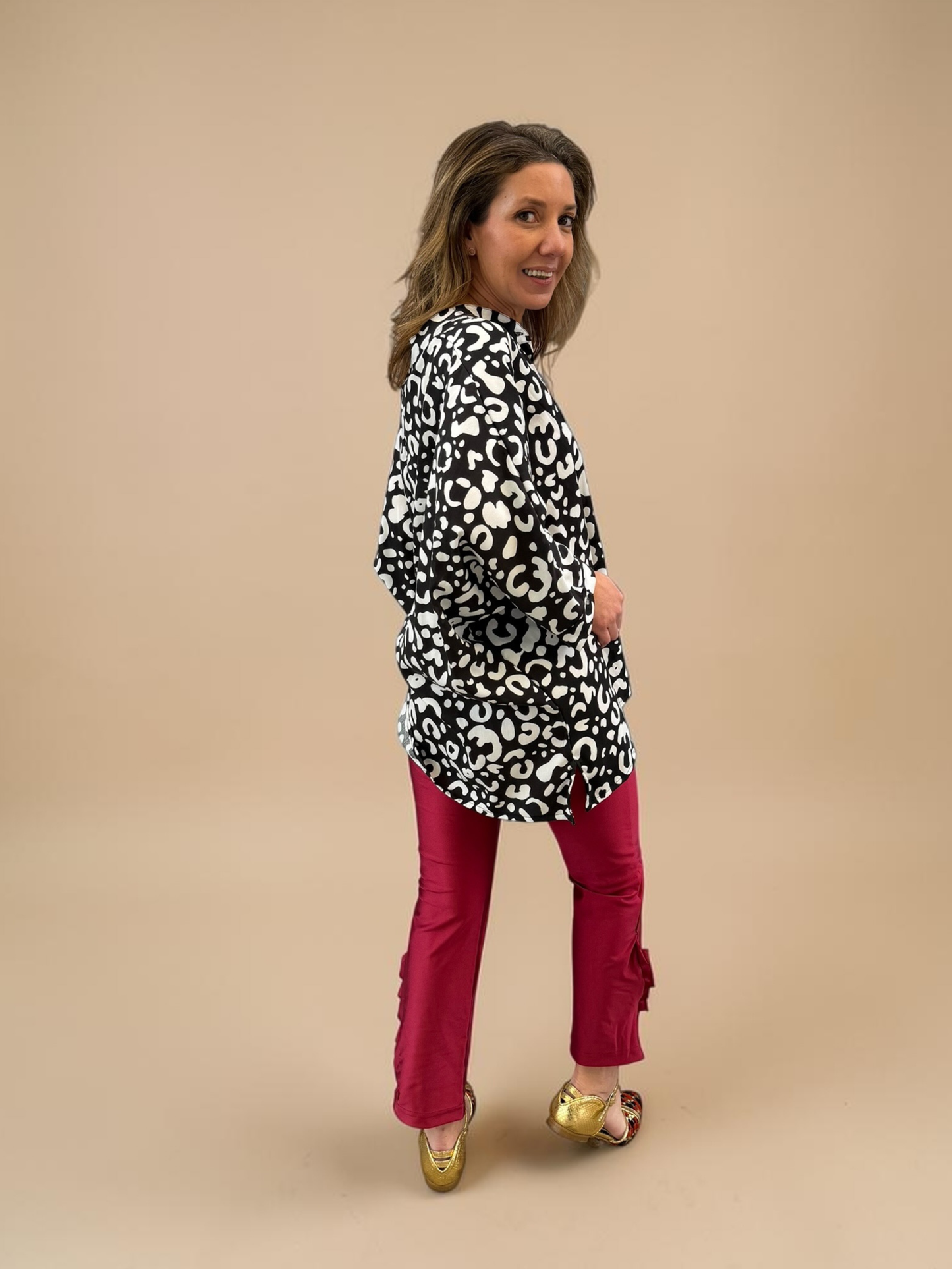 Blusa Paz - Print Blanco y Negro