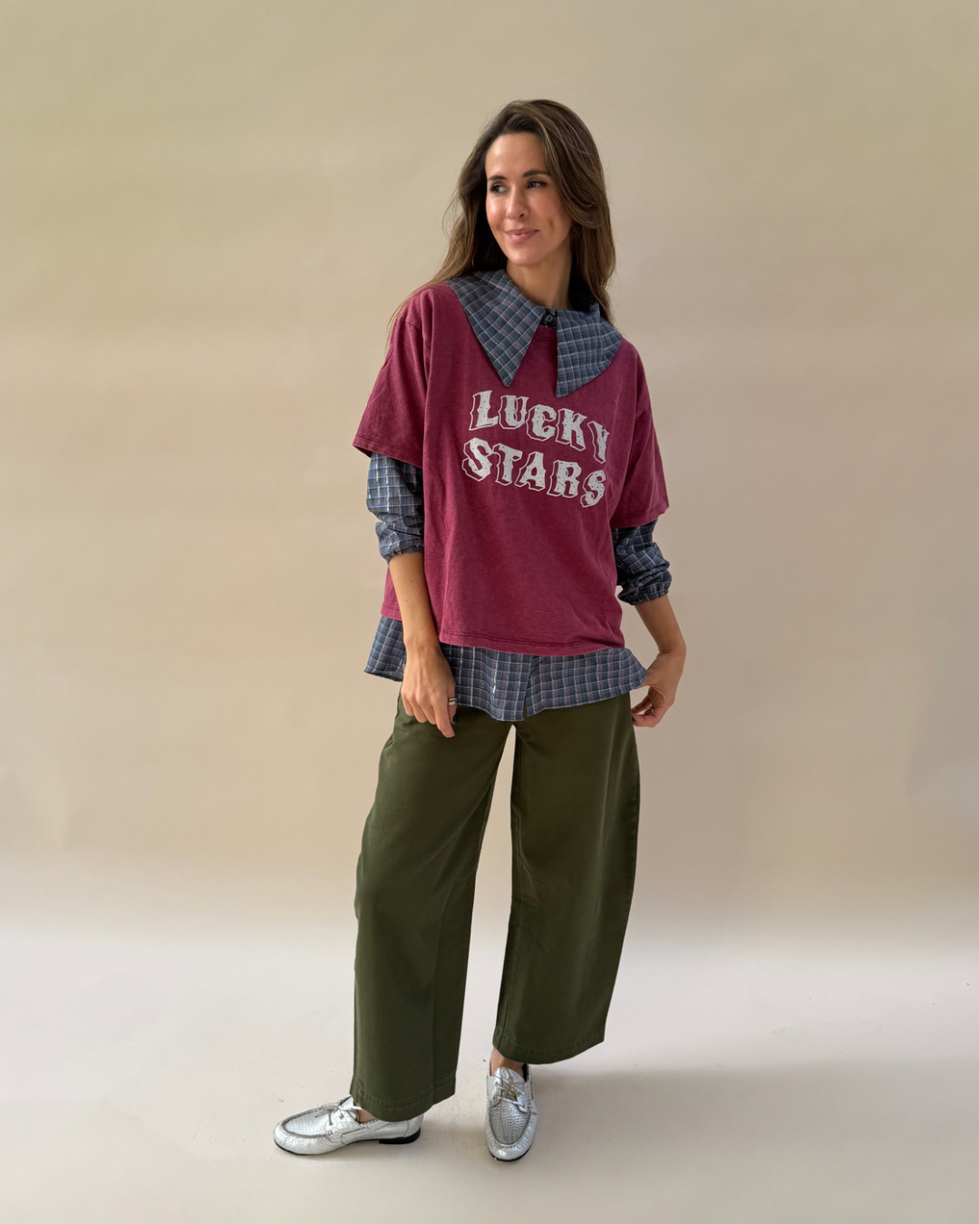 Polera Lucky Stars - Burdeo
