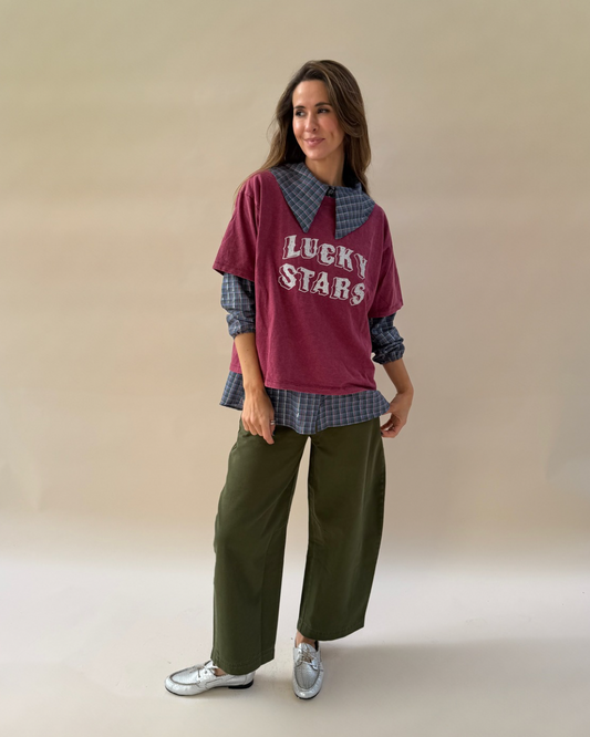 Polera Lucky Stars - Burdeo