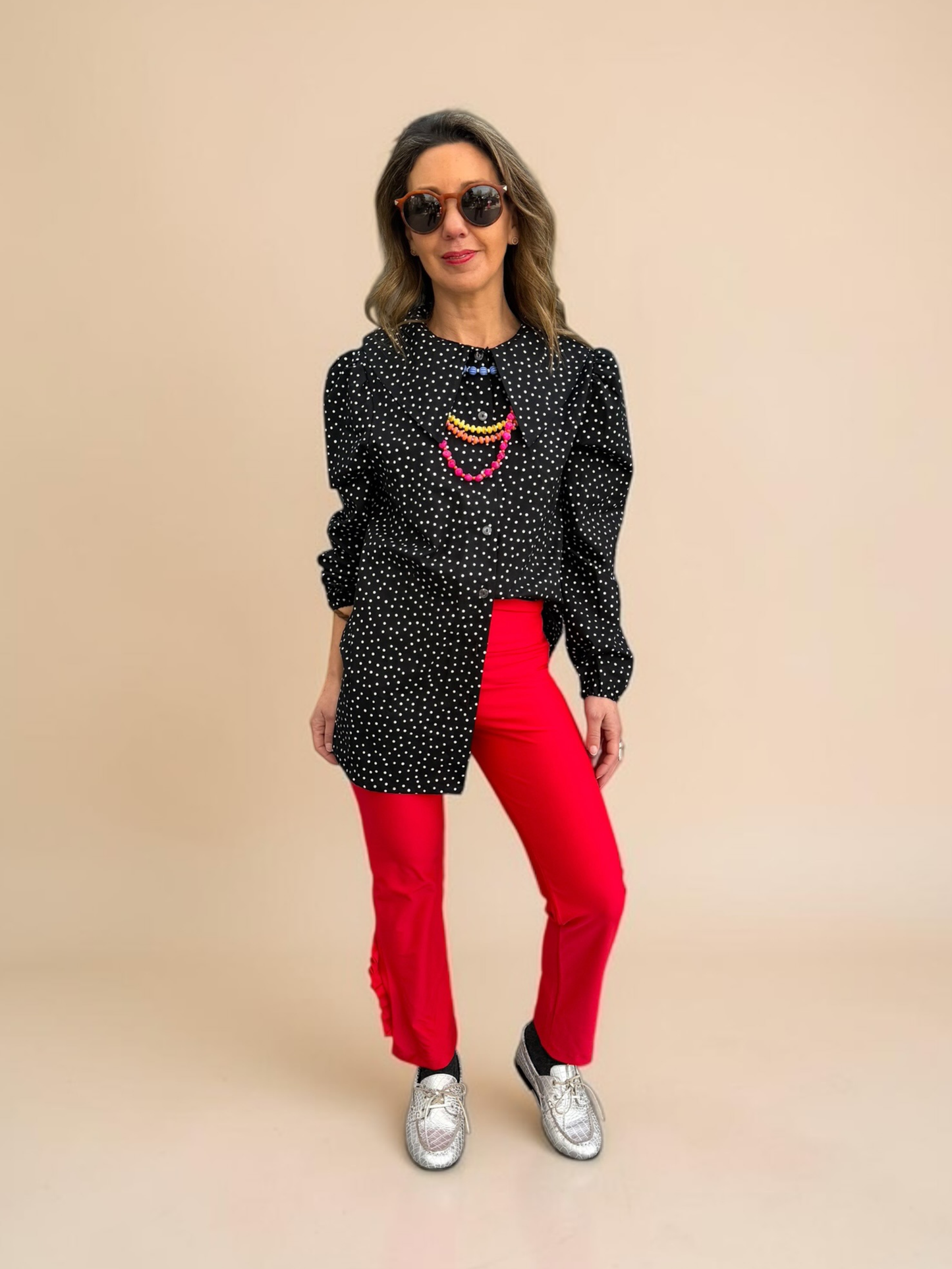 Blusa Clarita - Negra y Puntos