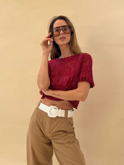 Polera Jaci - Burdeo