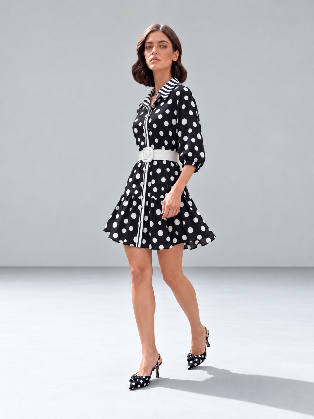 Vestido Camille - Corto Puntos Negro