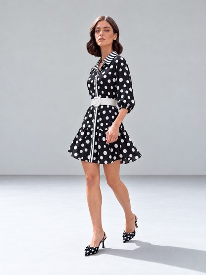 Vestido Camille - Corto Puntos Negro