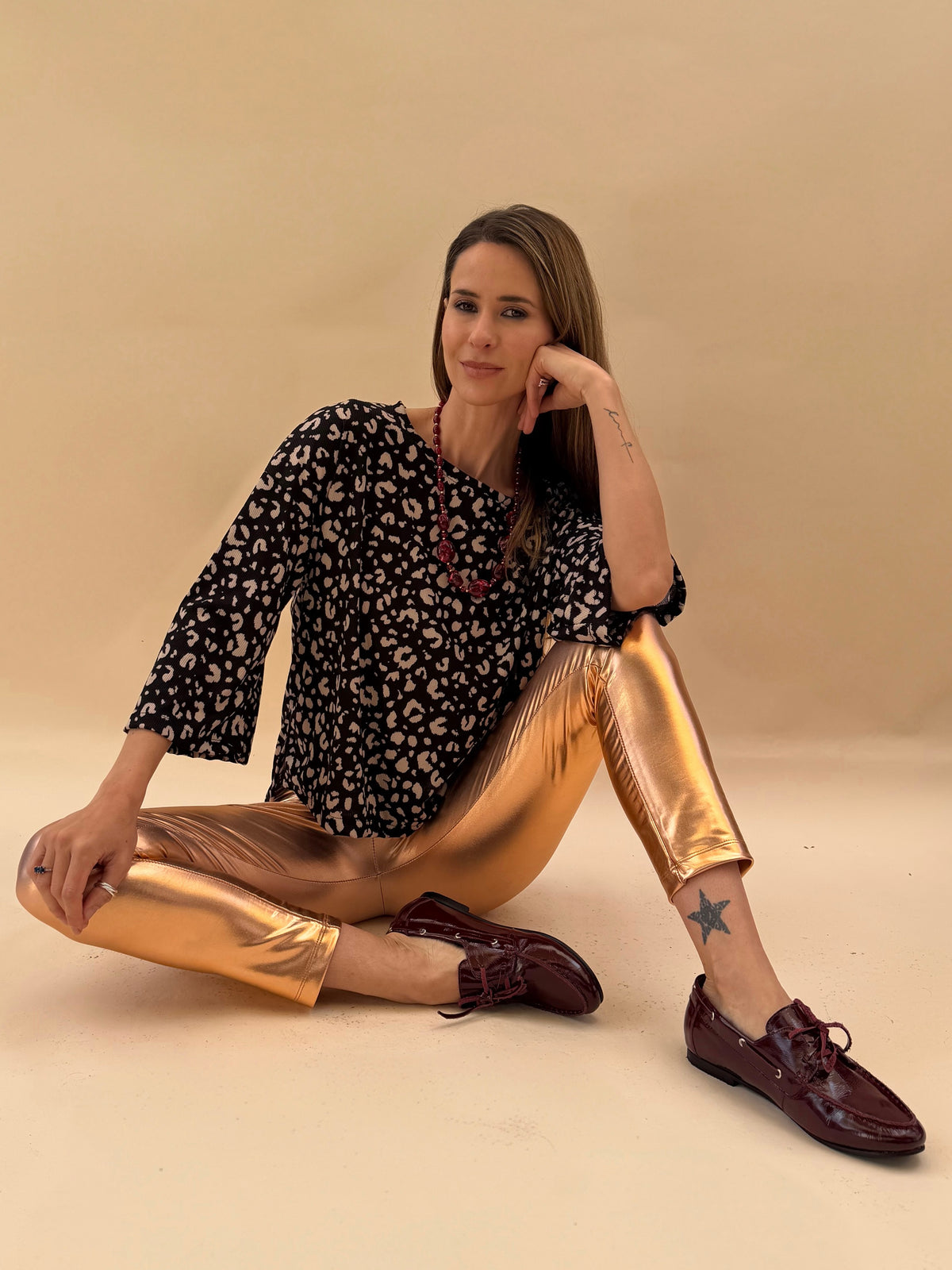 Polera Claudia - Print Leopardo