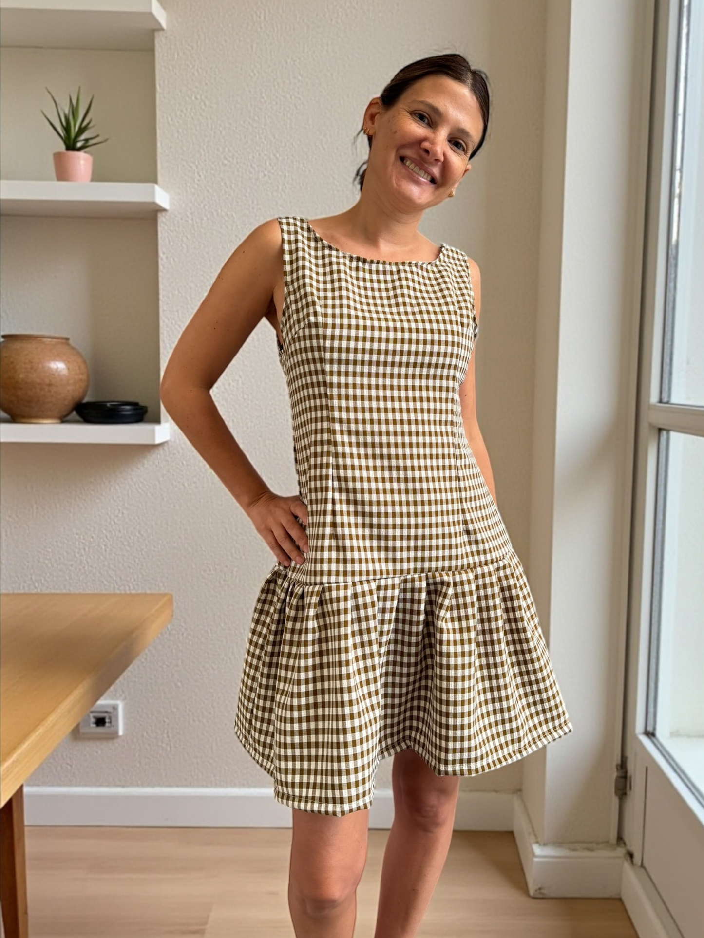 Vestido Olivia - Vichy Beige