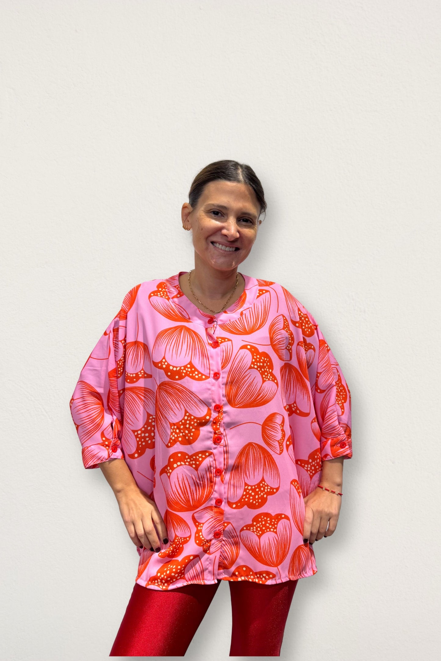 Blusa Paz - flores grandes