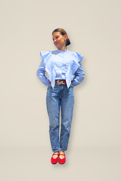 Blusa Alicia vuelos celeste