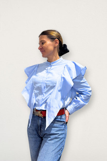 Blusa Alicia vuelos celeste