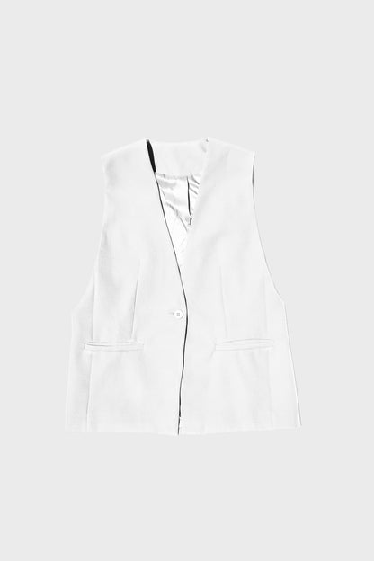 Blazer Sin Mangas - Blanco