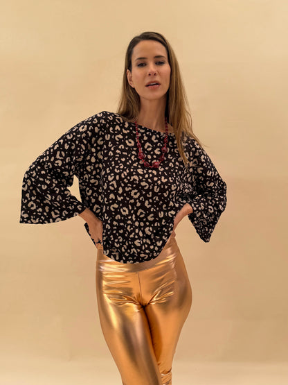 Polera Claudia - Print Leopardo