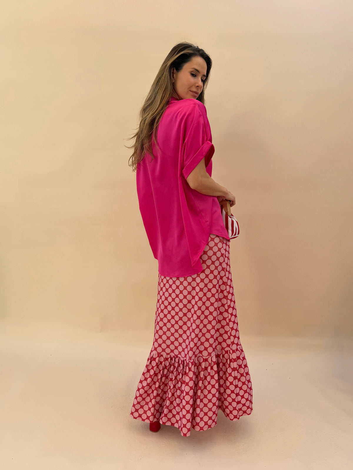 Falda María- Polka Rojo