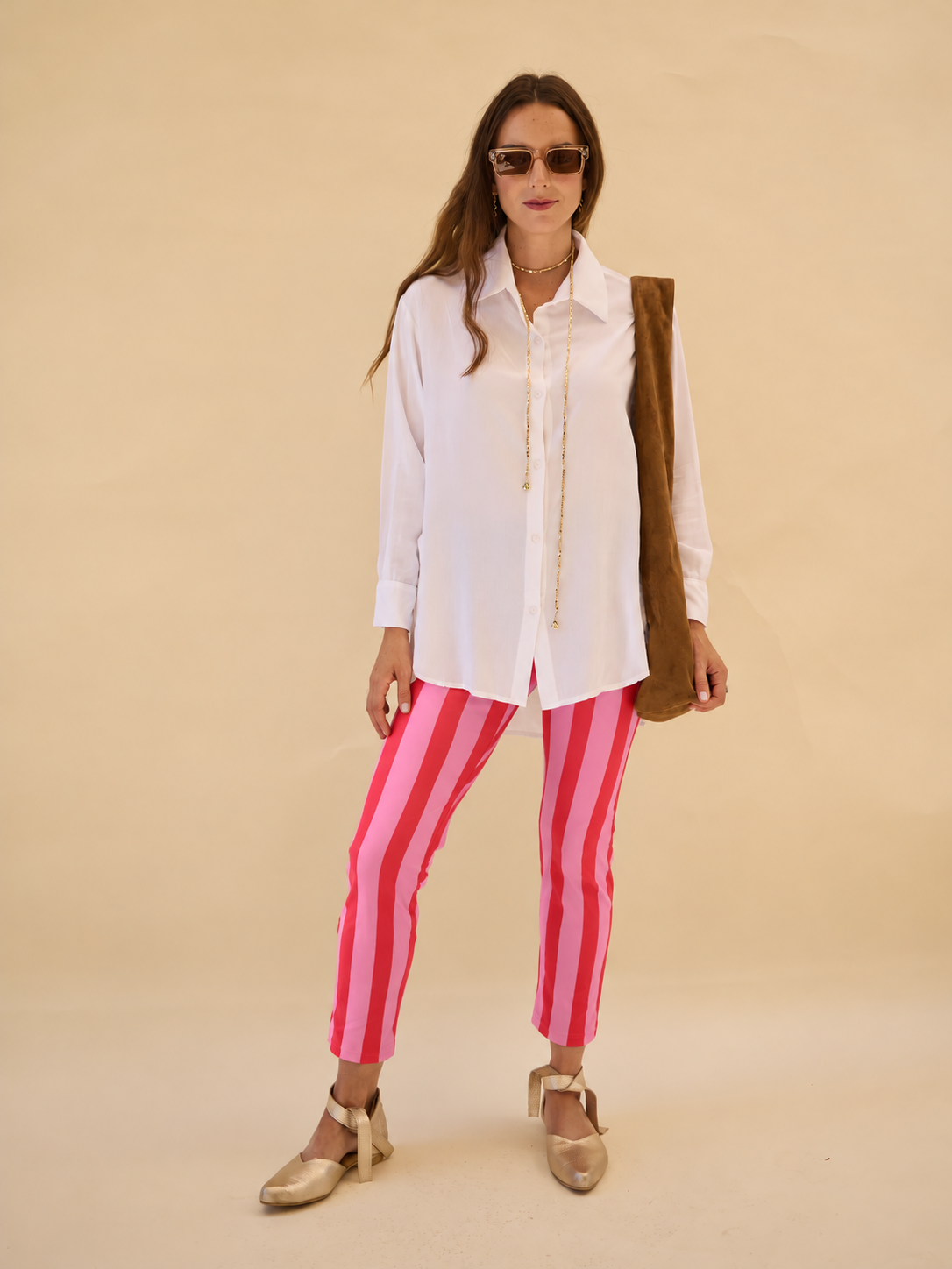 Patas Ema - Rayas Rosado y Rojo