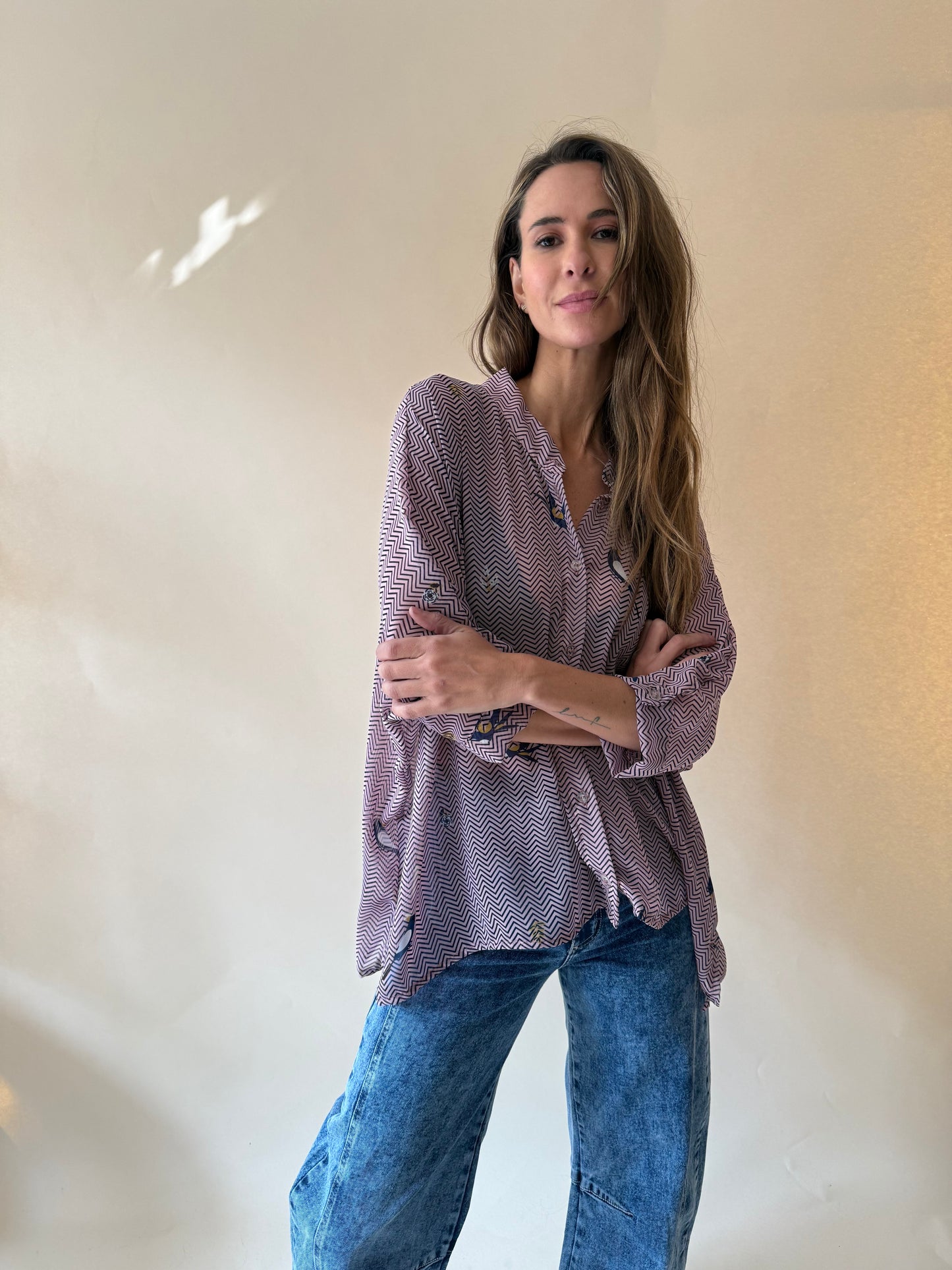 Blusa Paz - Pajaritos rose