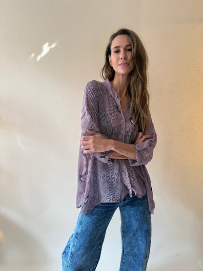 Blusa Paz - Pajaritos rose