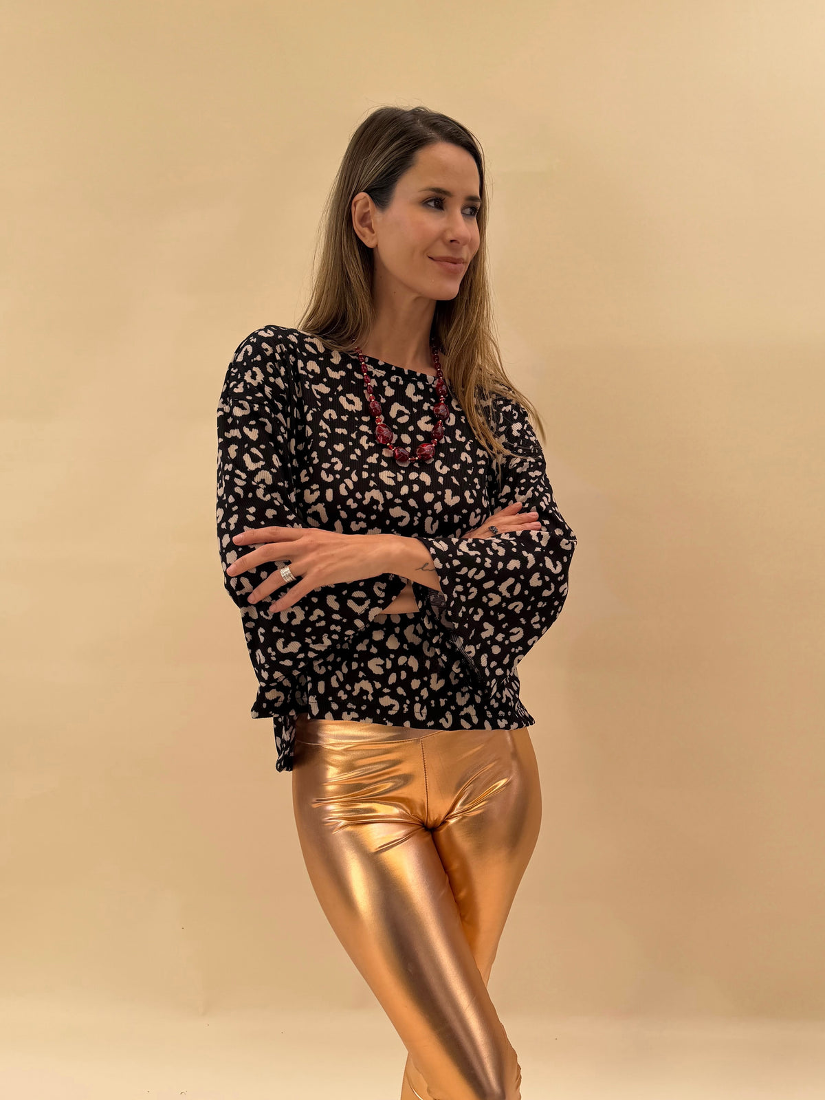 Polera Claudia - Print Leopardo