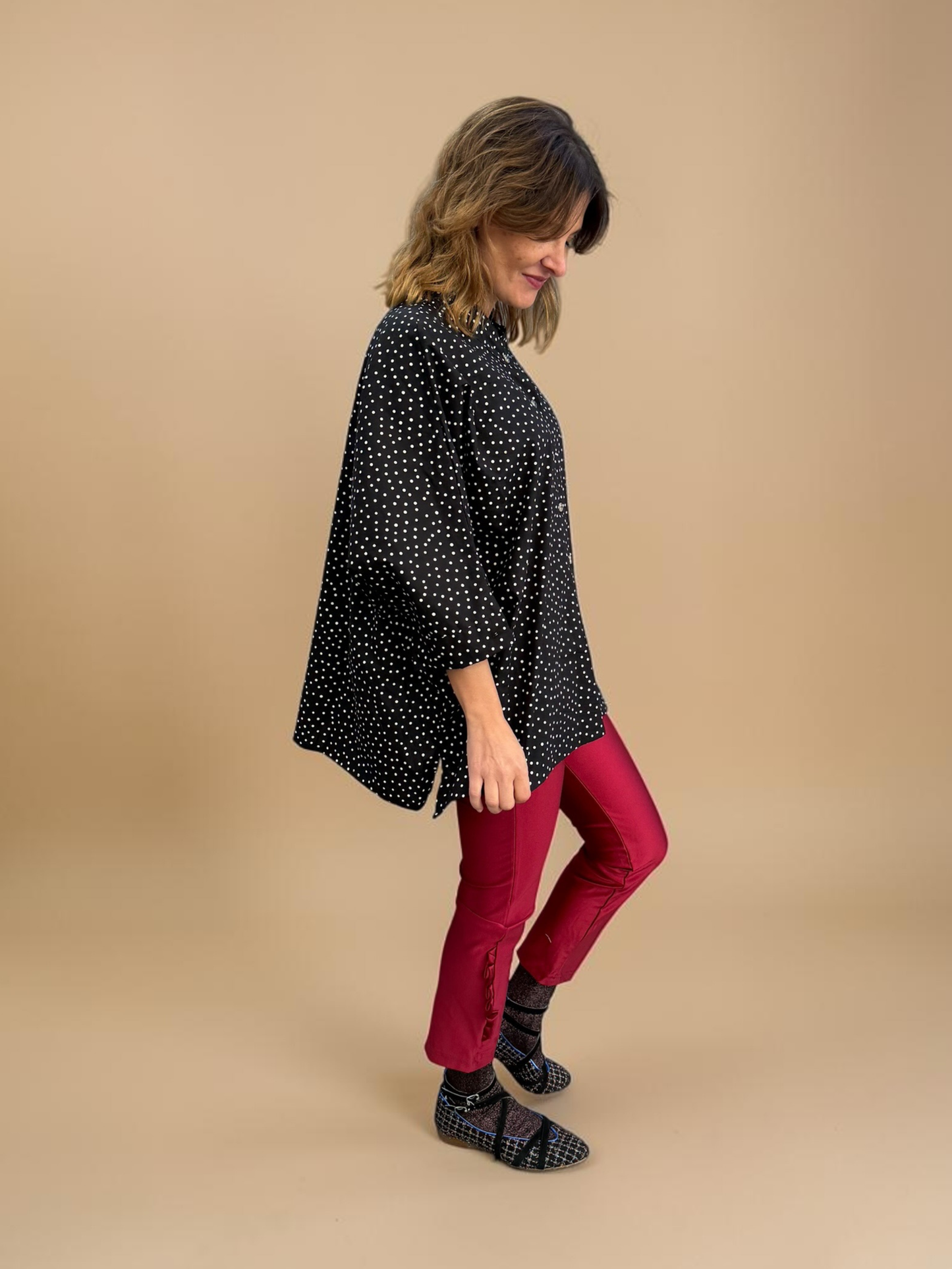 Blusa Paz - Negra y Puntos