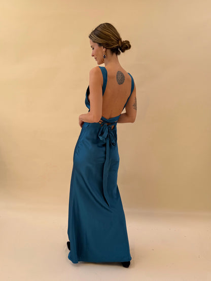 Vestido Dominga - Azul Petróleo