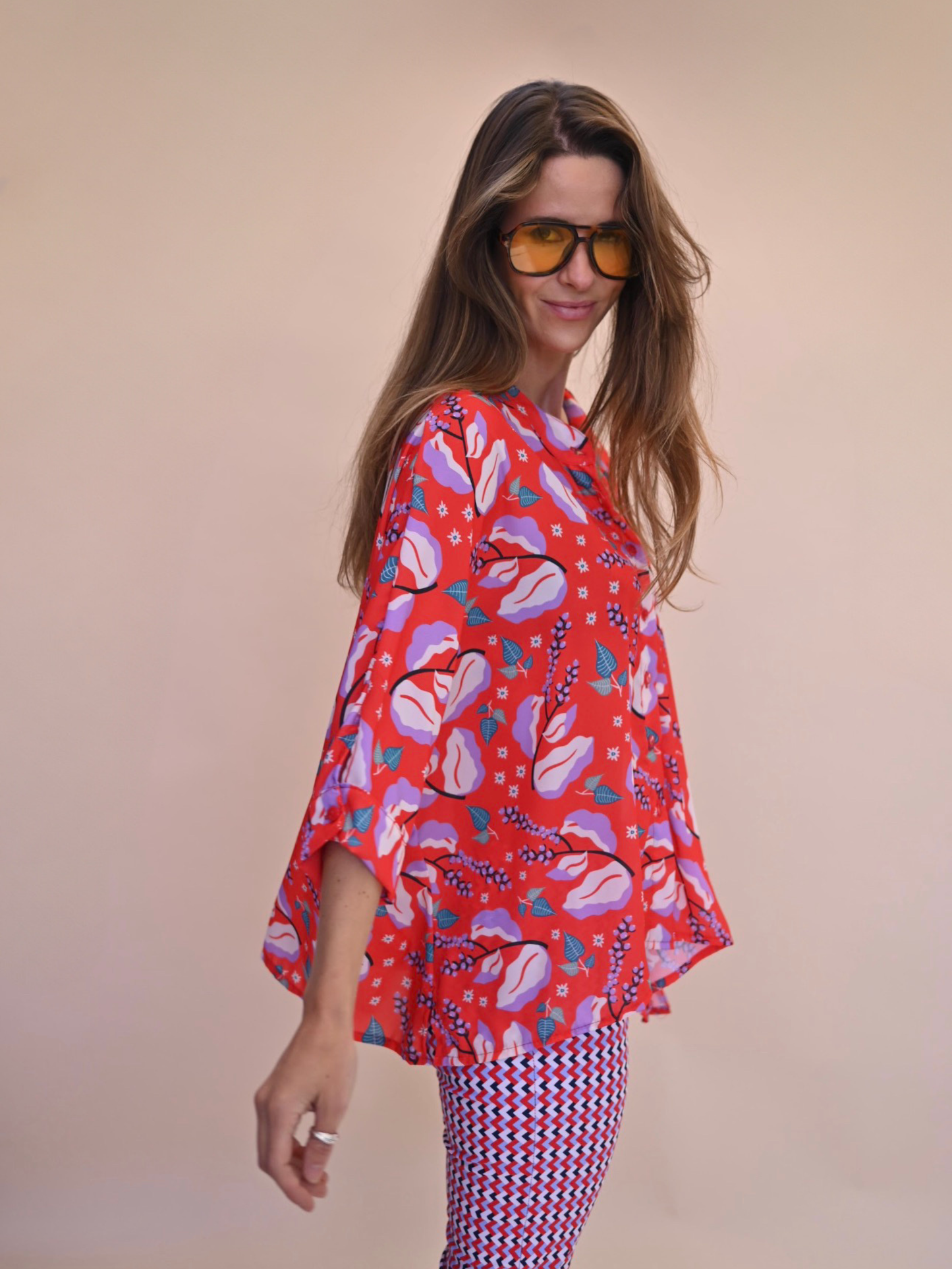 Blusa Paz - Flores Roja