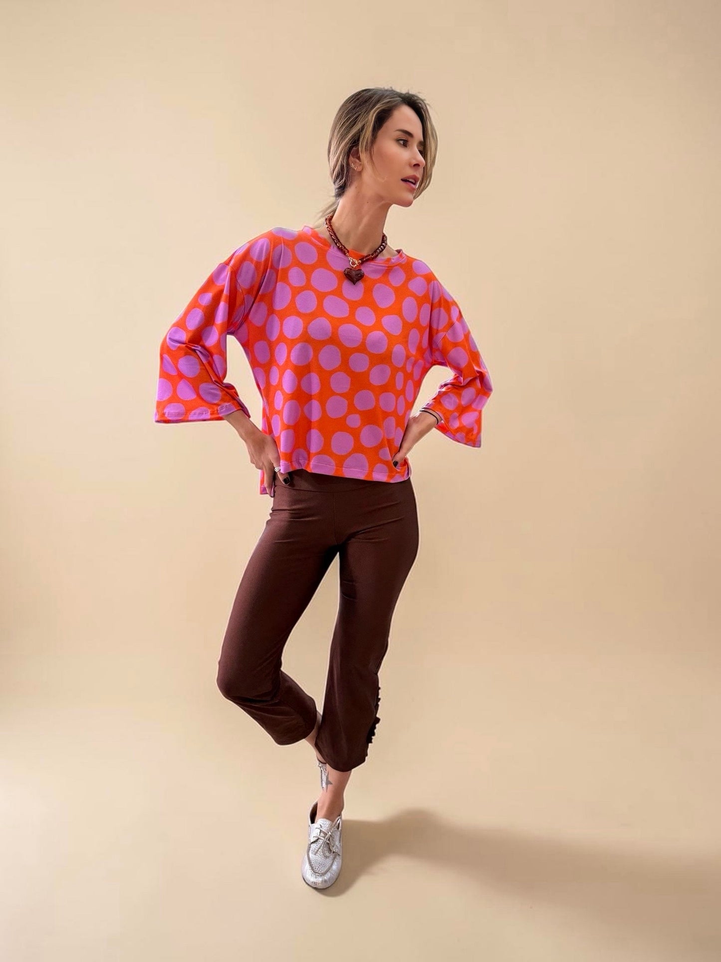 Polera Claudia - Naranjo y Lila
