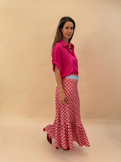 Falda María- Polka Rojo