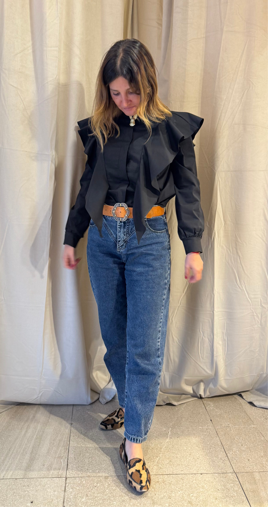 Blusa Alicia vuelos - Negro