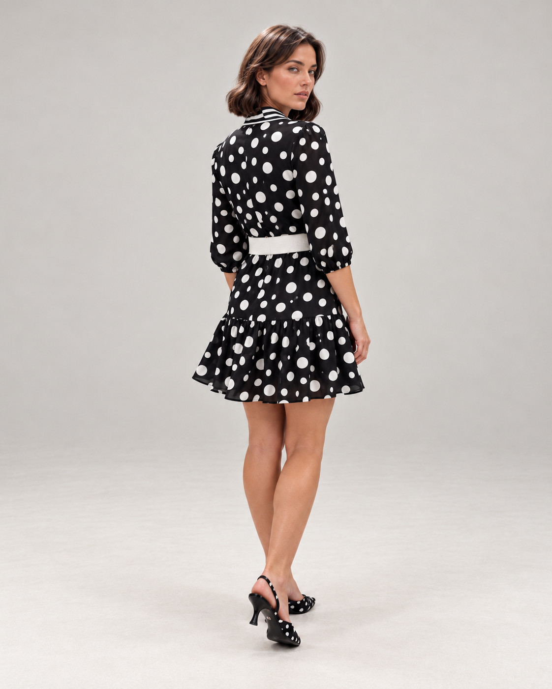 Vestido Camille - Corto Puntos Negro