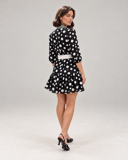 Vestido Camille - Corto Puntos Negro