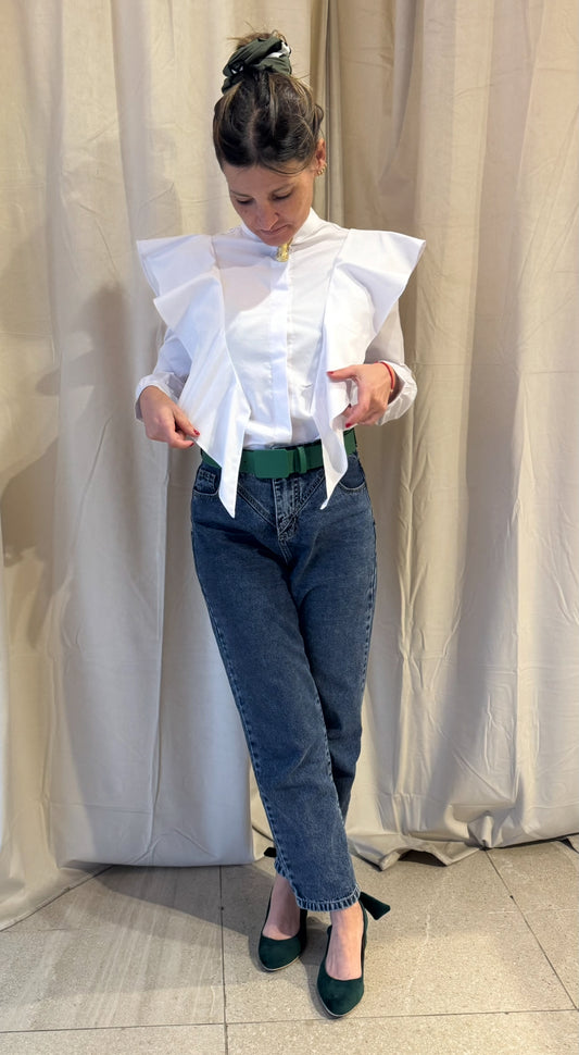 Blusa Alicia vuelos - Blanca