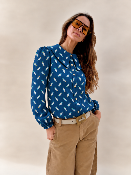 Blusa Clarita - Pájaros Azul